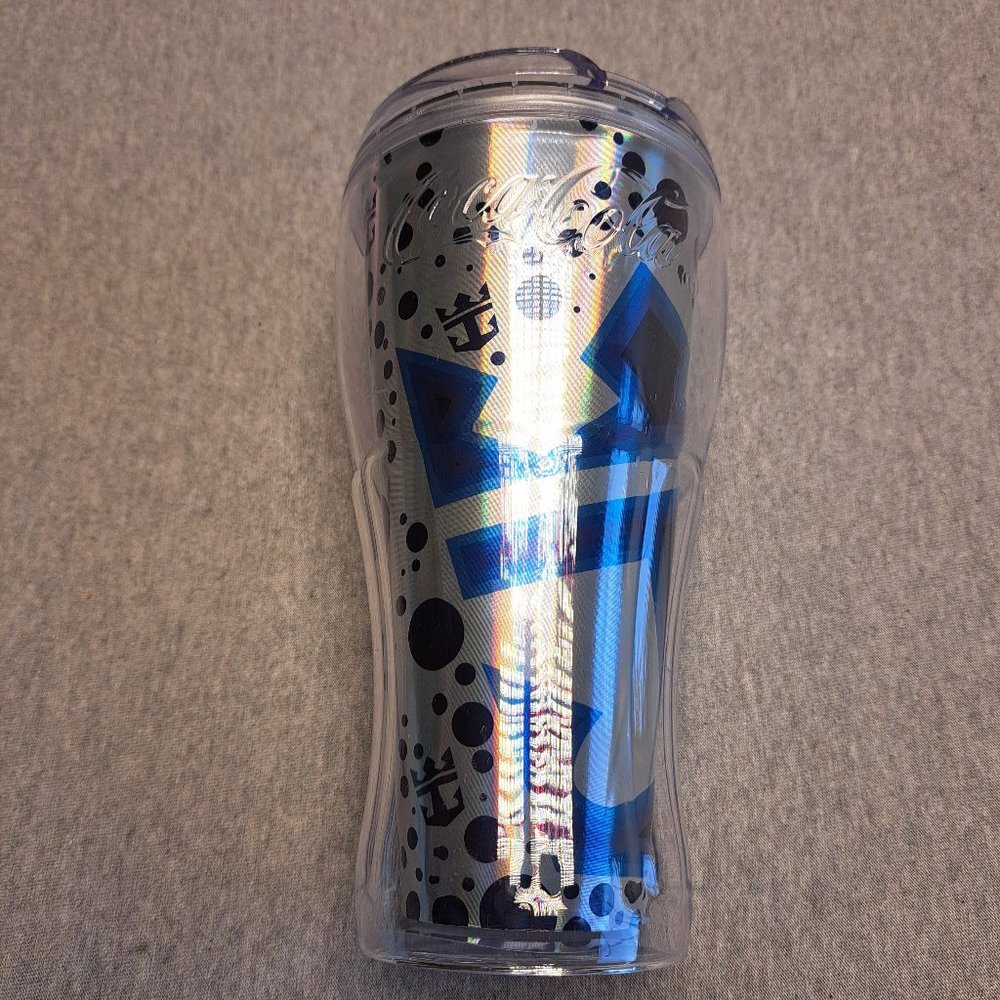 ROYAL CARIBBEAN CRUISE TUMBLER 2017 COCA COLA COLD DRINK CUP BLUE SILVER ANCHOR